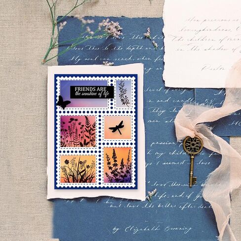 GLOBLELAND Flower Corner Clear Stamps Label Frame Cutting Dies PET Painting Stencils for Card Making Insect Butterfly Bee Silicone Stam Flourish Corner Die Cuts PET Paint Stencils for DIY Scrapbooking in Saudi Arabia