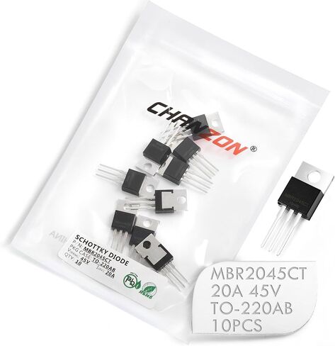(حزمة من 10 قطع) Chanzon MBR2045CT Schottky Barrier Rechifier Diodes 20A 45V TO-220AB (TO-220) 20 AMP 45 VOLT in Saudi Arabia