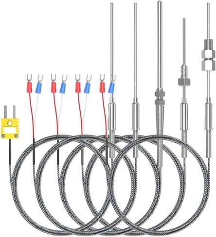 K-Type Thermocouple WRNK-191 Temperature Sensor Thermocouple Probe Temperature 1100 ℃ 1Pcs(Probe diam 6X1000mm) in Saudi Arabia