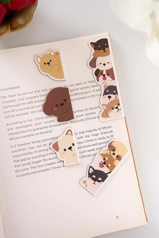 5pcs Cute Magnetic Bookmark, Funny Peeping Cat Book Marker Clip for Teachers, Students, Book Lovers Gifts, Printing on 2 Side in Kuwait