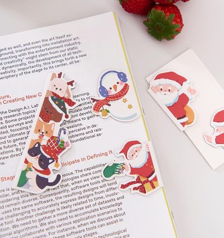 5pcs Cute Magnetic Bookmark, Funny Peeping Cat Book Marker Clip for Teachers, Students, Book Lovers Gifts, Printing on 2 Side in Kuwait