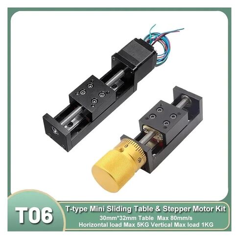 T-type انزلاق الجدول CNC z المحور الخطي NEMA11 مرحلة الشريحة اليدوية للمحرك الخطي (300 السكتة الدماغية 2MM) in Kuwait