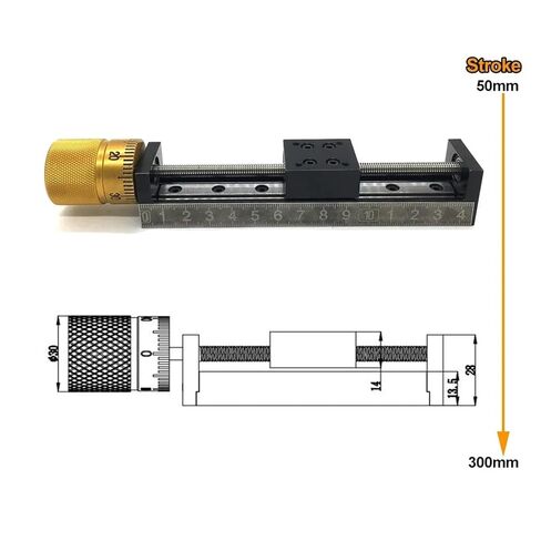 T-type انزلاق الجدول CNC z المحور الخطي NEMA11 مرحلة الشريحة اليدوية للمحرك الخطي (300 السكتة الدماغية 2MM) in Kuwait