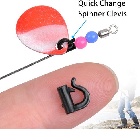 صيد الأسماك Clevis Easy Spin Spinner Clevis Kit - 260pcs Spinner Blade Clevis مطوية Clevises البلاستيك لقطات سريعة لإغراء ملعقة الصيد Spinnerbait Parts الإكسسو in Kuwait