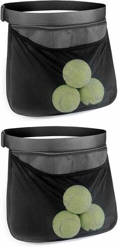 Qwork 2 Pack Tennis Ball Holder Pickleball Holder Facs ، Ball Bacs ، Mesh Weist Hip Bag Carrier ، يحملون ملحقًا للنساء لتنورة Men Bag Bag و Balls 6-8 Pickle Calls أو Tennis in Kuwait
