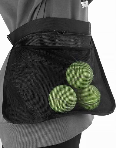 Qwork 2 Pack Tennis Ball Holder Pickleball Holder Facs ، Ball Bacs ، Mesh Weist Hip Bag Carrier ، يحملون ملحقًا للنساء لتنورة Men Bag Bag و Balls 6-8 Pickle Calls أو Tennis in Kuwait