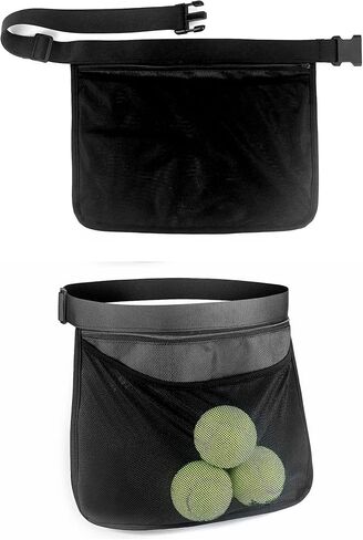 Qwork 2 Pack Tennis Ball Holder Pickleball Holder Facs ، Ball Bacs ، Mesh Weist Hip Bag Carrier ، يحملون ملحقًا للنساء لتنورة Men Bag Bag و Balls 6-8 Pickle Calls أو Tennis in Kuwait