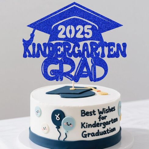 Kindergarten Grad 2025 Graduation Cake Topper-Congrats Grad,2025 Preschool Graduation Party Decor (blue) in Saudi Arabia