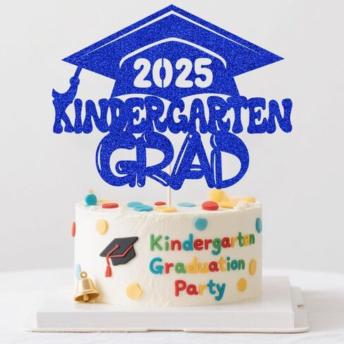 Kindergarten Grad 2025 Graduation Cake Topper-Congrats Grad,2025 Preschool Graduation Party Decor (blue) in Saudi Arabia