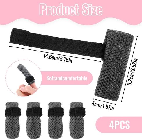 4pcs أحذية القط ، قفازات القط المضاد للخردوش ، 3.62 × 1.57 بوصة قبعات أظافر شبكية قابلة للتنفس للمخالب القطط ، أغطية مخلب القطط القابلة للتعديل لأظافر التغذية للاستحمام للحيوانات الأليفة (أسود) in Kuwait