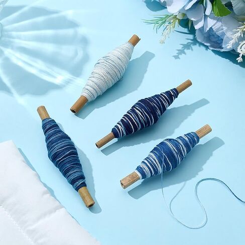 FreeBloss 4 Colors 153 ياردة Sashiko Thread Cotton Theregroidery Thread اليابانية لحف وتطريز Sashiko Supplies خياطة الخيط Sashiko موضوع أزرق مصبوغ الخيط in Saudi Arabia