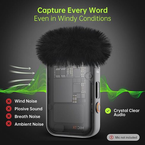 Microphone Windscreen for DJI Mic-2, Replacement Pop Filter & Wind Muff, Anti-Pop & Noise Canceling Fuzzy Cover, Only for DJI Mic-2 Wireless Microphone (Not for DJI Mic-1) (2PCs-Black) in Saudi Arabia