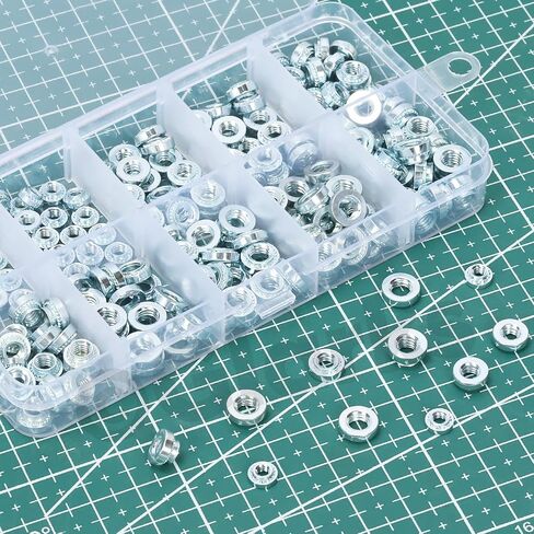 Glarks 220pcs M3 M4 M5 Zinc مطلي بالنقص المصنوع من الصواميل ، 304 من الفولاذ المقاوم للصدأ جائزة برشام برشام ، مثبتات صامتة ذاتية للآلات للآلات ، الصناعة in Saudi Arabia
