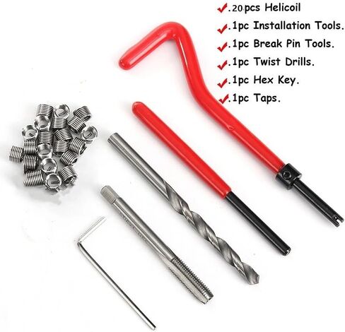 New 25Pc Thread Repair Insert Kit Helicoil Car Pro Coil Tool M6x1.0x8.0MM US in Saudi Arabia