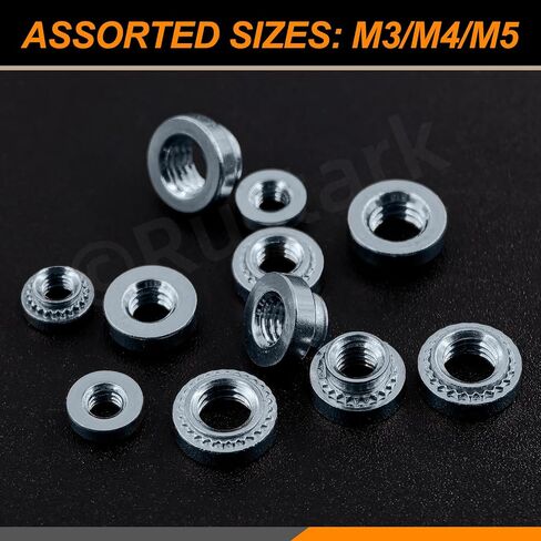 220pcs 11 أحجام الضغط بسلسل الجوز مجموعة 304 مقاوم الصلب الصلب المقاوم المقاوم المقاوم للصدأ القياس الأنواع النقي in Saudi Arabia