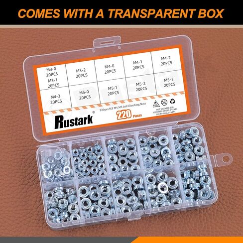 220pcs 11 أحجام الضغط بسلسل الجوز مجموعة 304 مقاوم الصلب الصلب المقاوم المقاوم المقاوم للصدأ القياس الأنواع النقي in Saudi Arabia