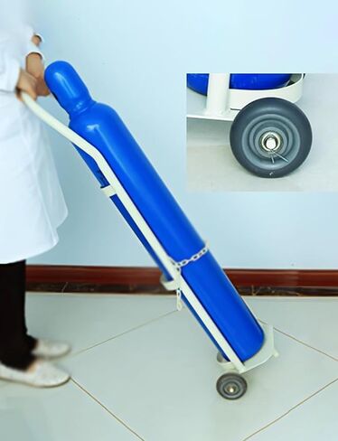 Oxygen Cylinder Holder Portable Oxygen Cylinder Cart, Universal Gas Cylinder Cart for Laboratory/Factory, Independent Oxygen Cylinder Rack（8-15L(High-110cm) in Kuwait