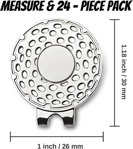 24 PCS Magnetic Golf Hat Clips Ball Marker Holder for Golf Gloves Hats Bags Caps Visor Belt in Kuwait