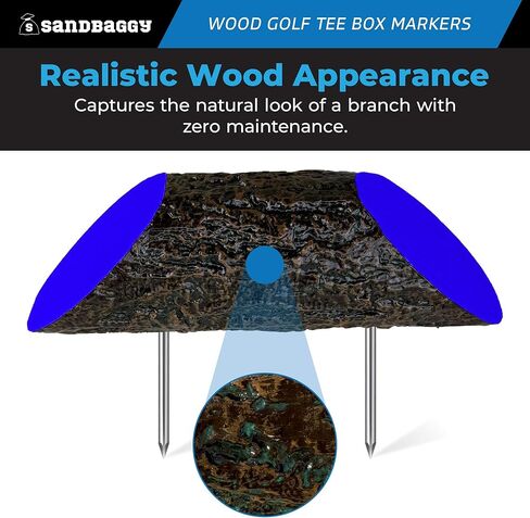 Sandbaggy Wood Golf Tee Box Marker - UV Protected, Rust Resistant - Log/Timber Style in Kuwait