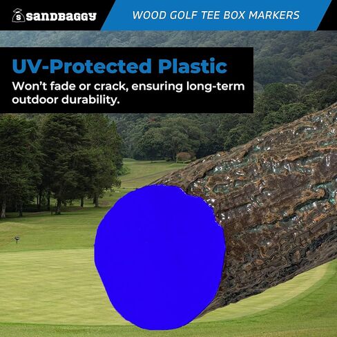 Sandbaggy Wood Golf Tee Box Marker - UV Protected, Rust Resistant - Log/Timber Style in Kuwait