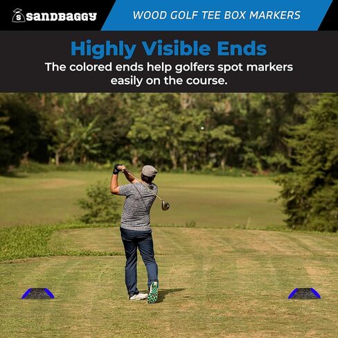 Sandbaggy Wood Golf Tee Box Marker - UV Protected, Rust Resistant - Log/Timber Style in Kuwait