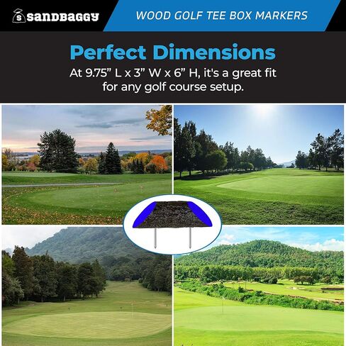 Sandbaggy Wood Golf Tee Box Marker - UV Protected, Rust Resistant - Log/Timber Style in Kuwait