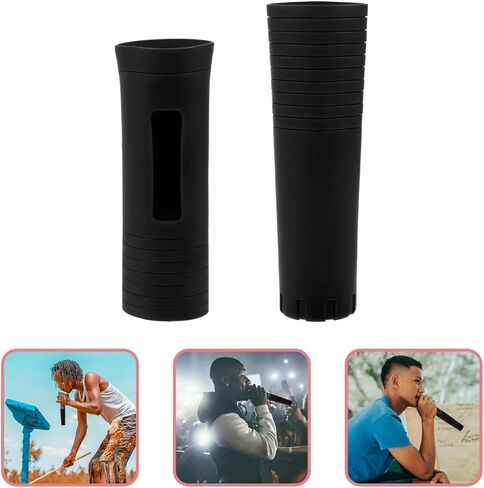 غطاء مقبض الميكروفون - 2pcs سيليكون مقبض مقبض ميكروفون مقبض مقبض ملحقات الأكمام استبدال in Saudi Arabia