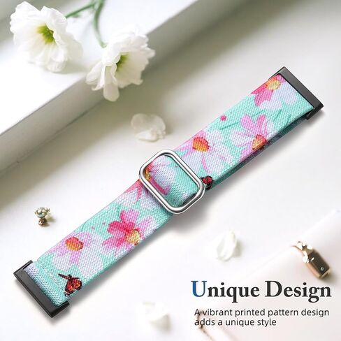 Odbeai Stretchy Band Compatible with Fitbit Versa 4 Bands for Woman/Versa 3 Bands Women/Sense 2 /Sense Band, Adjustable Elastic Nylon Sport Cute Stretch Stylish Replacement Wristbands Strap in Kuwait