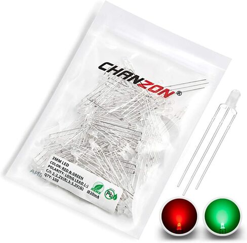 Chanzon 100 PCS 3MM Red & Blue مصابيح الصمام الثنائي LED المنتشر in Saudi Arabia