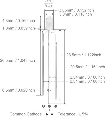 Chanzon 100 PCS 3MM Red & Blue مصابيح الصمام الثنائي LED المنتشر in Saudi Arabia