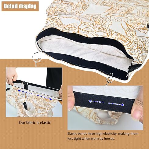 Horse Slicker Hood with Zipper: Snug Fit, No-Ears Design, and Extra Large Eye Holes for Face, Shoulders, Mane, Chest, and Withers - Perfect for Show-L(Flower) in Kuwait