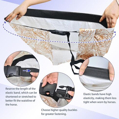 Horse Slicker Hood with Zipper: Snug Fit, No-Ears Design, and Extra Large Eye Holes for Face, Shoulders, Mane, Chest, and Withers - Perfect for Show-L(Flower) in Kuwait