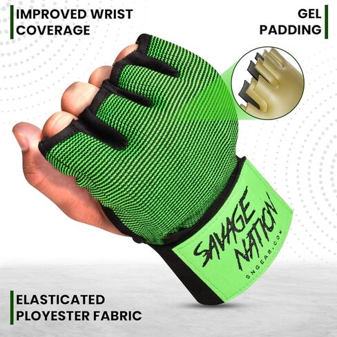 يلف اليد Besavage Boxing قفازات داخلية للرجال والنساء - قفازات MMA المبطنة بالهلام مع أحزمة معصم 80 سم - Muay Thai ، Kickboxing ، اللكم ، التفاف التدريب تحت قفازات الملاكمة in Kuwait