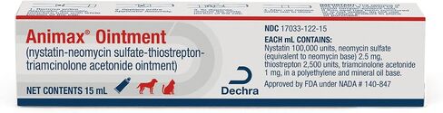 Animax® مرهم (Nystatin-neomycin sulfate-thiostrepton-triamcinolone أسيتونيد مرهم) 7.5 مل أنبوب للكلاب والقطط in Saudi Arabia