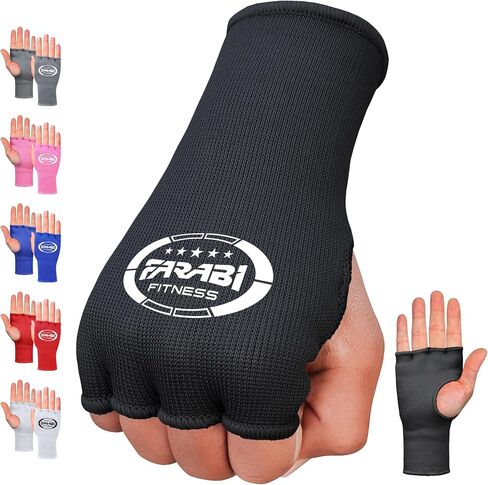 Farabi Sports Boxing Hand Wraps Half Finger Elasticated Inner Gloves for Punching Boxing Bandages Ideal for MMA, Muay Thai, Training, Combat Sports, Kickboxing and Martial Arts in Kuwait