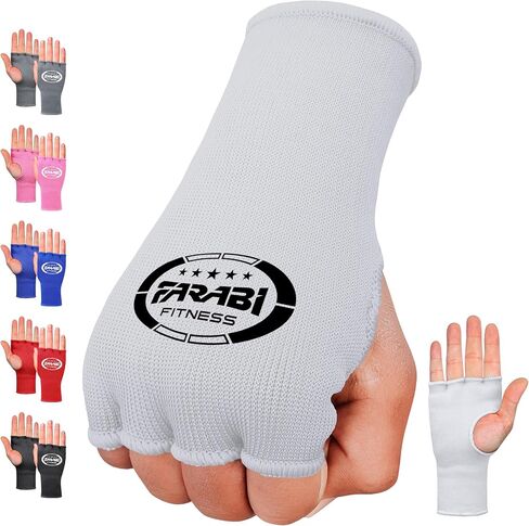Farabi Sports Boxing Hand Wraps Half Finger Elasticated Inner Gloves for Punching Boxing Bandages Ideal for MMA, Muay Thai, Training, Combat Sports, Kickboxing and Martial Arts in Kuwait