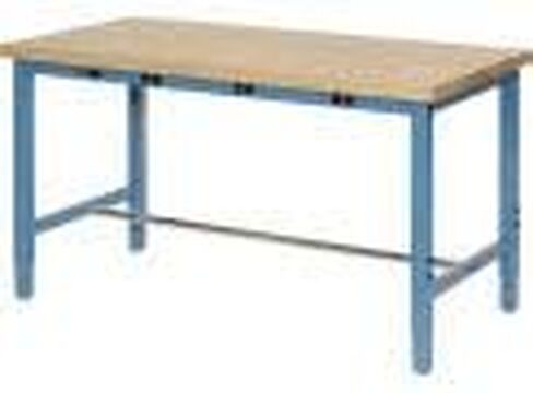 Global Industrial 96" W x 30" D Adjustable Height Workbench, Power Apron, 1-3/4" Thick Maple Top Square Edge, Blue in Saudi Arabia