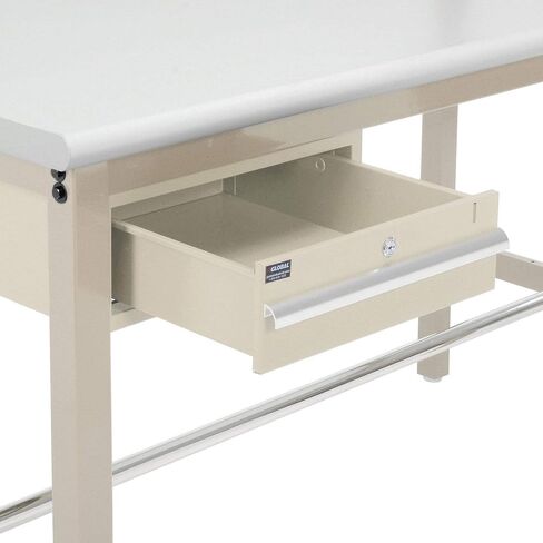 Global Industrial 60 "W X 30" D Workbench ، 1-5/8 "ESD Safety Edge مع درج ، مستقيم و رف ، تان in Saudi Arabia