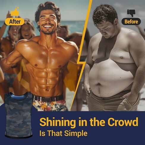 Sweat Vest for Men - Sauna Tank Top for Men Weight Loss, Compression Waist Trainer, Men's Sauna Vest for Gym Workout in Saudi Arabia