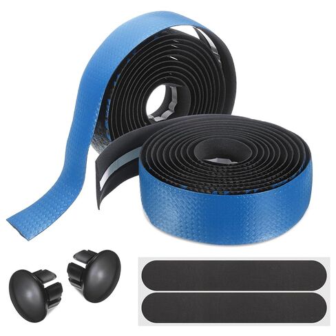 Harfington Bike Handlebar Tape Pu Eva شريط دراجة ناعم مع ظهور لاصق وقابس نهاية لركوب الدراجات على الطريق تعزيز قبضة الدراجة ، أسود/أبيض in Saudi Arabia