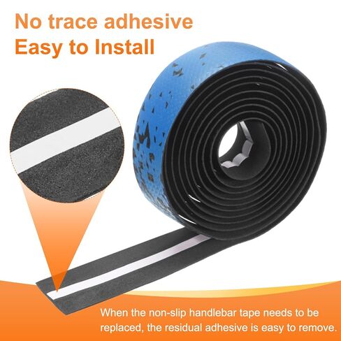 Harfington Bike Handlebar Tape Pu Eva شريط دراجة ناعم مع ظهور لاصق وقابس نهاية لركوب الدراجات على الطريق تعزيز قبضة الدراجة ، أسود/أبيض in Saudi Arabia