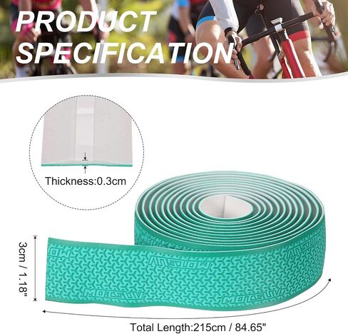 PATIKIL PU EVA Bike Handlebar Tape, 1 Pair Bicycle Bar Tape Ergonomic Comfort One Size with End Plugs & Adhesive Backs for Road Cycling Folding, Green in Saudi Arabia