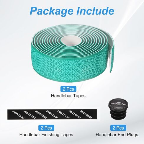 PATIKIL PU EVA Bike Handlebar Tape, 1 Pair Bicycle Bar Tape Ergonomic Comfort One Size with End Plugs & Adhesive Backs for Road Cycling Folding, Green in Saudi Arabia