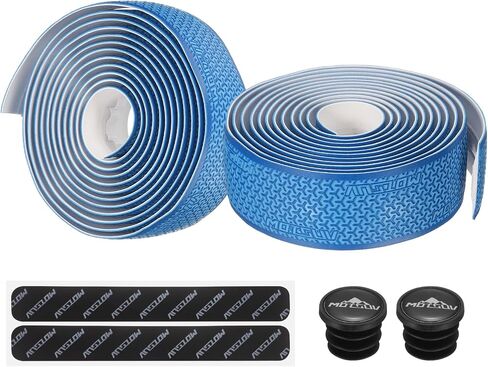 PATIKIL PU EVA Bike Handlebar Tape, 1 Pair Bicycle Bar Tape Ergonomic Comfort One Size with End Plugs & Adhesive Backs for Road Cycling Folding, Green in Saudi Arabia
