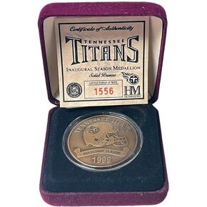 1999 Tennessee Titans الرسمية Highland Mint Solid Bronze Game Coin NFL Season (Rare New) - NFL Photomints and Coins in Saudi Arabia