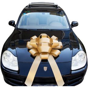 30" Giant Car Bow - Pink | Big Gift Wrapping Bow with Non Scratch Magnet Base for Large Gift Decoration, Weather Resistant and Waterproof Vinyl Magnetic Big Car Bow (1 Pack) in Saudi Arabia