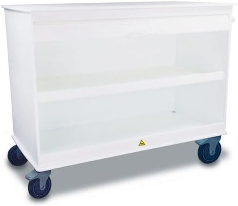 البولي إيثيلين البيضاء MRI Cayman Lab Island 4 Foot Lab Cart مع 5 بوصات - 48 × 37 × 24 بوصة. in Saudi Arabia