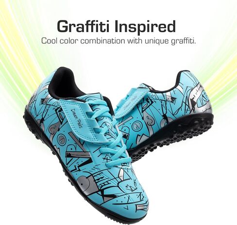 DREAM PAIRS Boys Girls Indoor Turf Soccer Cleats Lace Up Athletic Youth Futsal Football Casual Shoes for Little/Big Kid in Saudi Arabia