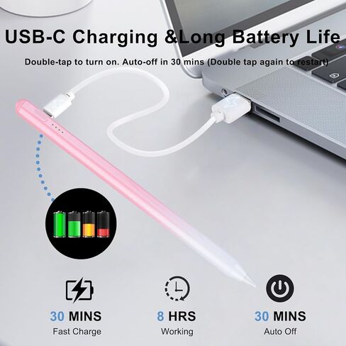 القلم القلم لـ iPad Pencil 6-11th Generation (2018-2025)-2x شحن سريع قلم رصاص متوافق مع Apple Pencil Pro 11 "/12.9"/M4 ، الهواء 3/4/5/M2/M3 ، MINI 5/6 in Saudi Arabia