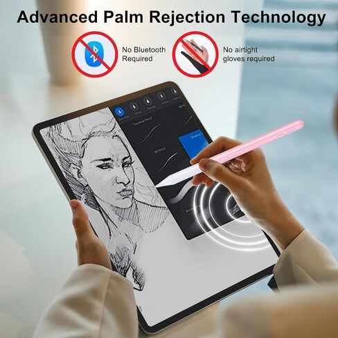 القلم القلم لـ iPad Pencil 6-11th Generation (2018-2025)-2x شحن سريع قلم رصاص متوافق مع Apple Pencil Pro 11 "/12.9"/M4 ، الهواء 3/4/5/M2/M3 ، MINI 5/6 in Saudi Arabia